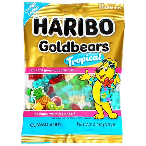 Haribo Goldbears Tropical Gummy Candy – 4 oz Bag