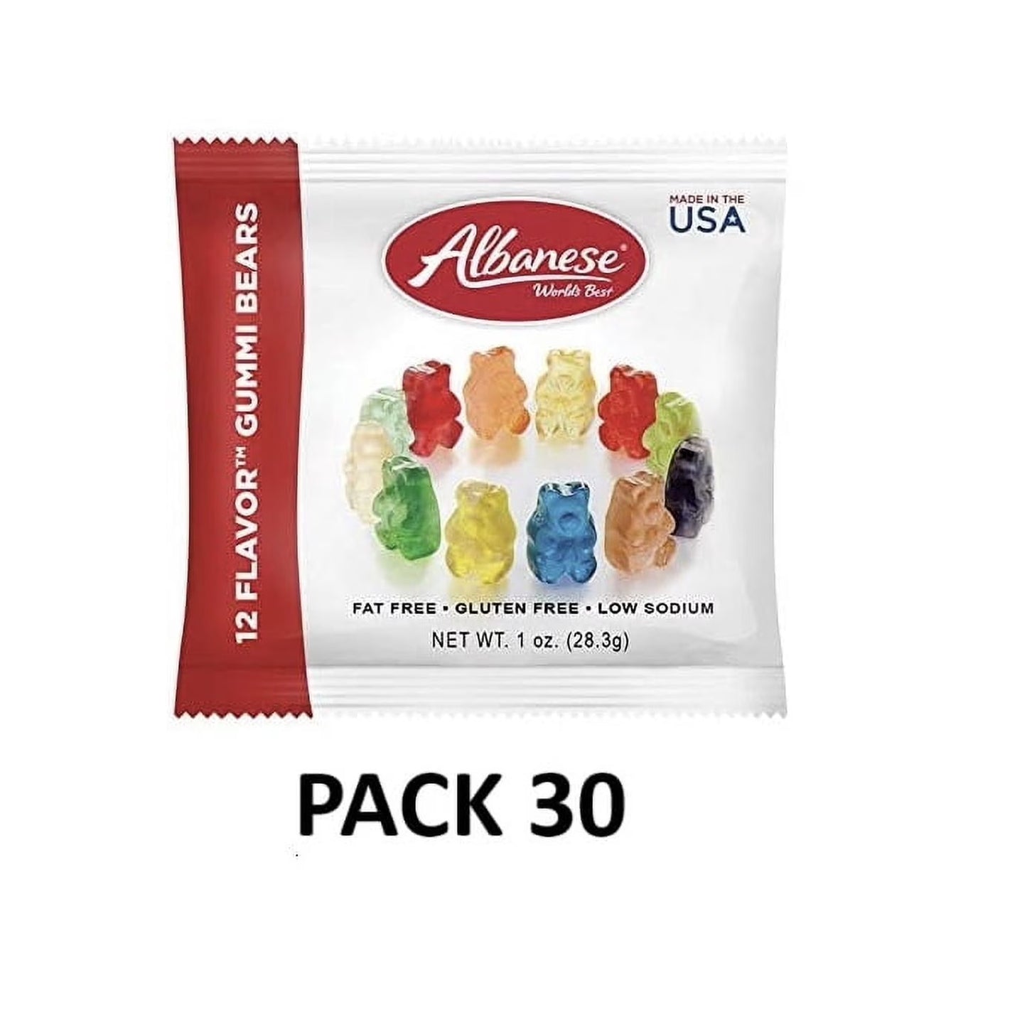 Albanese 12 Flavor Assorted Gummi Bears 1 Ounce 30 ct